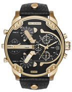 Diesel DZ7371 Mr. Daddy Chronograph Men's Watch – Black Dial & Black Leather Strap