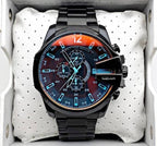 Diesel DZ4318 Mega Chief Chronograph Men's Watch – Black Dial & Black Steel Strap