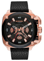 Diesel DZ7346 BAMF Chronograph Men's Watch – Black Dial & Black Leather Strap