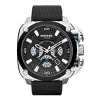 Diesel DZ7345 BAMF Chronograph Men's Watch – Black Dial & Black Leather Strap