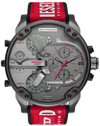 Diesel DZ7423 Mr. Daddy 2.0 Chronograph Men's Watch – Grey Dial & Red Rubber Strap
