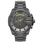 Diesel DZ4466 Mega Chief Chronograph Men's Watch – Grey Dial & Grey Stainless Steel Strap