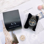 Armani Exchange Hampton AX2121 Men's Chronograph Watch – Black Dial with Black Stainless Steel Strap