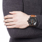 Diesel DZ4343 Mega Chief Chronograph Men's Watch – Black Dial & Brown Leather Strap