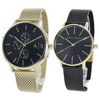 Armani Exchange Cayde AX2715 Men's Chronograph – Black Dial with Gold Mesh Stainless Steel Strap