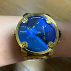 Diesel DZ7347 Mr. Daddy Chronograph Men's Watch – Blue Dial & Gold Stainless Steel Strap