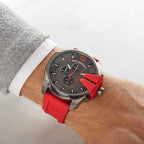 Diesel DZ4427 Mega Chief Chronograph Men's Watch – Black Dial & Red Silicone Strap