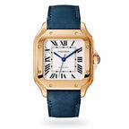 Santos de Cartier Medium Model | 35mm, 18K Rose Gold, Alligator Leather, Silver Dial
