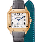 Santos de Cartier Medium Model | 35mm, 18K Rose Gold, Alligator Leather, Silver Dial