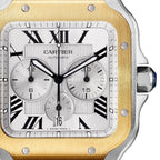 Santos de Cartier Chronograph | 43mm, Two-Tone Steel & 18K Yellow Gold, Silver Dial