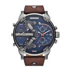 Diesel DZ7314 Mr. Daddy Chronograph Men's Watch – Blue Dial & Brown Leather Strap