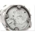 Diesel DZ7265 Badass Chronograph Men's Watch – White Dial & White Leather Strap