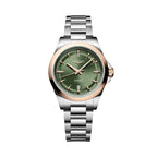 longines Conquest 30mm - Green w/ Pink Gold Bezel on Bracelet