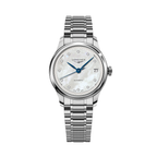 longines Master 34mm - White, Mother-of-Pearl, Diamond-Set on Bracelet