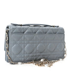 Lambskin Cannage Mini My Dior Top Handle Clutch Cloud Blue