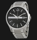 Armani Exchange Hampton AX2103 Men's Chronograph Watch – Black Dial with Silver-Tone Stainless Steel Strap