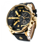 Diesel DZ7371 Mr. Daddy Chronograph Men's Watch – Black Dial & Black Leather Strap