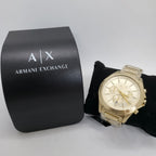 Armani Exchange Drexler AX2602 Men's Chronograph Watch – Gold Dial with Gold Stainless Steel Strap