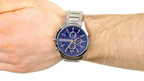 Armani Exchange Hampton AX2155 Men's Chronograph Watch – Blue Dial with Silver Stainless Steel Strap