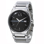 Armani Exchange Hampton AX2103 Men's Chronograph Watch – Black Dial with Silver-Tone Stainless Steel Strap