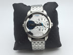 Diesel DZ7305 Mini Daddy Dual Time Men's Watch – Silver Dial & Stainless Steel Strap