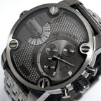 Diesel DZ7263 Little Daddy Dual Time Chronograph Men's Watch – Grey Dial & Stainless Steel Strap
