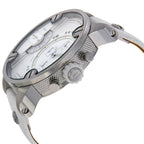Diesel DZ7265 Badass Chronograph Men's Watch – White Dial & White Leather Strap