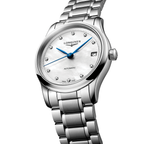 longines Master 34mm - White, Mother-of-Pearl, Diamond-Set on Bracelet