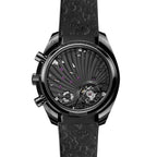 OMEGA Speedmaster Dark Side of the Moon Black Ceramic 44.25mm - Full Black w/ Red Seconds Hand on Rubber Strap