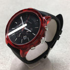 Armani Exchange Outerbanks AX1338 Men's Chronograph Watch – Black Dial with Black Silicone Strap