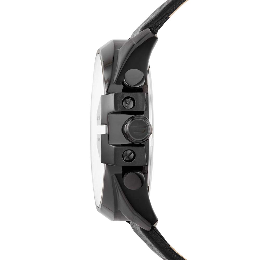 Diesel DZ4323 Mega Chief Chronograph Men's Watch – Black Dial & Black Leather Strap
