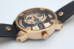 Diesel DZ7282 Little Daddy Men's Watch – Black & Gold Dial & Black Leather Strap