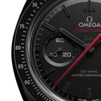OMEGA Speedmaster Dark Side of the Moon Black Ceramic 44.25mm - Full Black w/ Red Seconds Hand on Rubber Strap