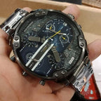 Diesel DZ7331 Big Daddy 2.0 Chronograph Men's Watch – Blue Dial & Grey Stainless Steel Strap