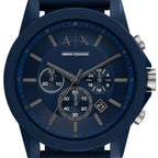 Armani Exchange Outerbanks AX7128 Men's Chronograph Watch – Blue Dial with Blue Silicone Strap