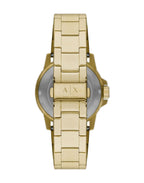 Armani Exchange Cayde AX2707 Men's Analog Watch – Gold Dial with Coordinated Gold Stainless Steel Strap