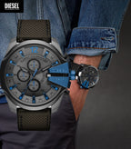 Diesel DZ4500 Mega Chief Chronograph Men's Watch – Black Dial & Black Nylon Strap