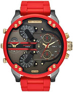 Diesel DZ7430 Mr. Daddy 2.0 Chronograph Men's Watch – Grey Dial & Red Rubber Strap