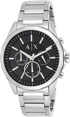 Armani Exchange Drexler AX2600 Men's Chronograph Watch – Black Dial with Silver Stainless Steel Strap