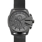 Diesel DZ4527 Mega Chief Chronograph Men's Watch – Black Dial & Black Mesh Strap