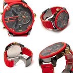 Diesel DZ7430 Mr. Daddy 2.0 Chronograph Men's Watch – Grey Dial & Red Rubber Strap