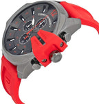 Diesel DZ4427 Mega Chief Chronograph Men's Watch – Black Dial & Red Silicone Strap