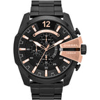 Diesel DZ4309 Mega Chief Chronograph Men's Watch – Black Dial & Black Stainless Steel Strap
