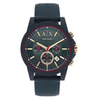 Armani Exchange Outerbanks AX1335 Men's Chronograph Watch – Blue Dial with Blue Silicone Strap