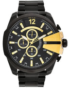 Diesel DZ4338 Mega Chief Chronograph Men's Watch – Black Dial & Black Stainless Steel Strap