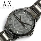 Armani Exchange Hampton AX2135 Men's Chronograph Watch – Grey Dial with Coordinated Grey Stainless Steel Strap