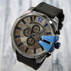 Diesel DZ4500 Mega Chief Chronograph Men's Watch – Black Dial & Black Nylon Strap