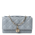 Lambskin Cannage Mini My Dior Top Handle Clutch Cloud Blue