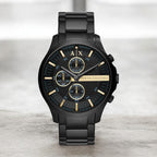 Armani Exchange Hampton AX2164 Men's Chronograph Watch – Black Dial with Black Stainless Steel Strap