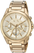 Armani Exchange Drexler AX2602 Men's Chronograph Watch – Gold Dial with Gold Stainless Steel Strap
